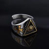 Hip-Hop Triangle Cross Eye 304 Stainless Steel Men'S Rings