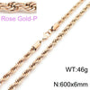 Hip Hop Twist Rope Chain Accessories Titanium Steel Geometric Electroplated Unisex