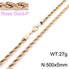Hip Hop Twist Rope Chain Accessories Titanium Steel Geometric Electroplated Unisex