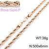 Hip Hop Twist Rope Chain Accessories Titanium Steel Geometric Electroplated Unisex