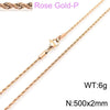 Hip Hop Twist Rope Chain Accessories Titanium Steel Geometric Electroplated Unisex