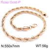 Hip Hop Twist Rope Chain Accessories Titanium Steel Geometric Electroplated Unisex