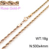 Hip Hop Twist Rope Chain Accessories Titanium Steel Geometric Electroplated Unisex