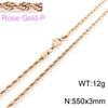 Hip Hop Twist Rope Chain Accessories Titanium Steel Geometric Electroplated Unisex