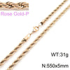 Hip Hop Twist Rope Chain Accessories Titanium Steel Geometric Electroplated Unisex