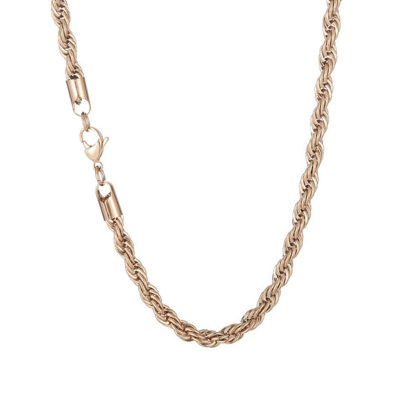 Hip Hop Twist Rope Chain Accessories Titanium Steel Geometric Electroplated Unisex