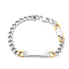 Hip-Hop Vintage Style Customization Laser Engraving Titanium Steel Cuban Link Chain Curb Chain Bracelets In Bulk