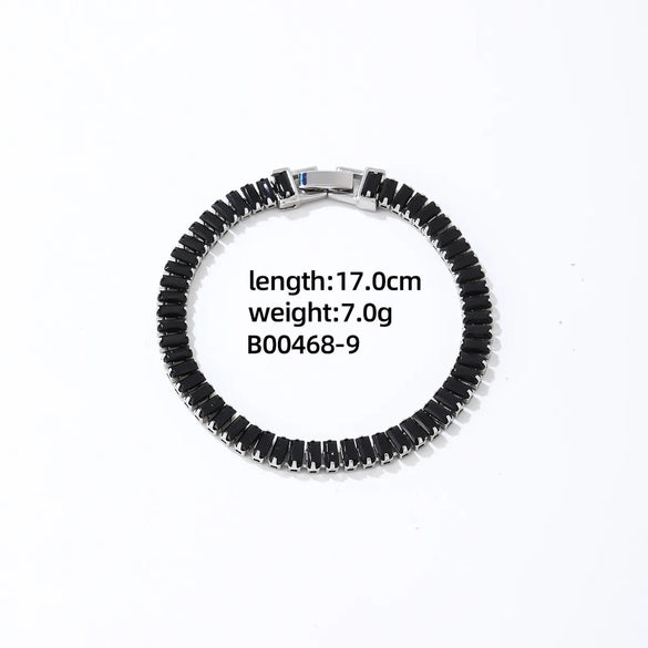 Hip-Hop Vintage Style Rock Rectangle Copper Plating Inlay Zircon Unisex Bracelets