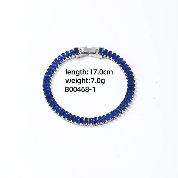 Hip-Hop Vintage Style Rock Rectangle Copper Plating Inlay Zircon Unisex Bracelets