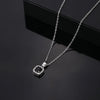 Hip-hop Vintage Style Simple Style Square Stainless Steel Alloy Plating Inlay Zircon Silver Plated Pendant Necklace