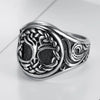 Hip-Hop Vintage Style Tree 304 Stainless Steel Plating Carving Men'S Rings