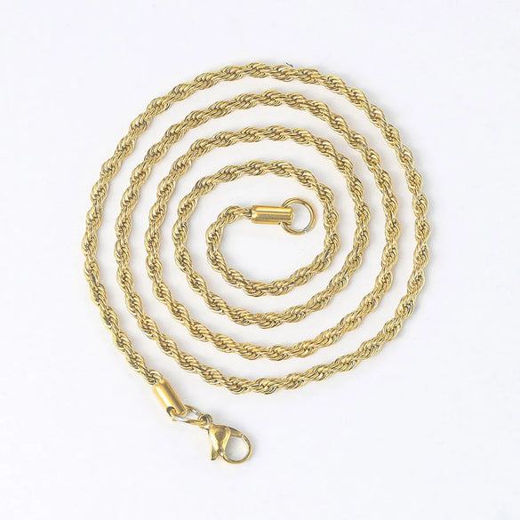 Hip-Hop Waves Stainless Steel Plating Men'S Necklace