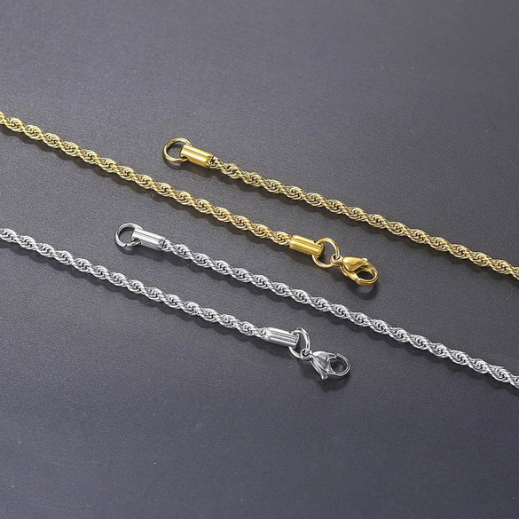 Hip-Hop Waves Stainless Steel Plating Men'S Necklace