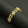 Hiphop Alloy Threedimensional Stars Diamond Cuban Chain Men's Bracelet