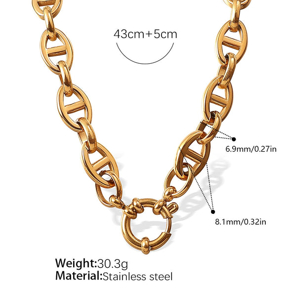 Hiphop Bracelet Stainless Steel 316L Stainless Steel Electroplated Pig Nose Design Women's Jewelry