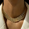 Hiphop Cuban Style Clavicle Chain Necklace For Women Alloy Geometric Design Electroplating