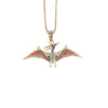 Hiphop Dinosaur Pendant Zircon Necklace Copper Electroplated