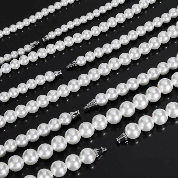 Hiphop Jewelry Imitation Pearl Necklace Geometric Baking Paint Style