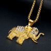 Hiphop Jewelry Titanium Steel Gold Plated African Elephant Pendant Necklace With Vacuum Plating