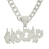 Hiphop Necklace Alloy With Diamond And Alphabet Cuban Chain For Men