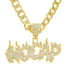 Hiphop Necklace Alloy With Diamond And Alphabet Cuban Chain For Men