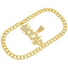 Hiphop Necklace Alloy With Diamond And Alphabet Cuban Chain For Men