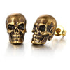 Hiphop Skull Copper Earrings For Men With Electroplating