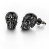 Hiphop Skull Copper Earrings For Men With Electroplating