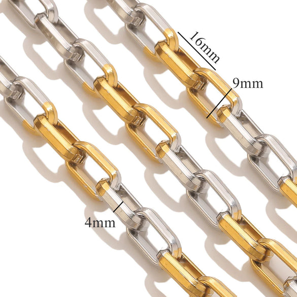 Hiphop Stainless Steel Gradient Plated Totem Handmade Chain Bracelet Necklace