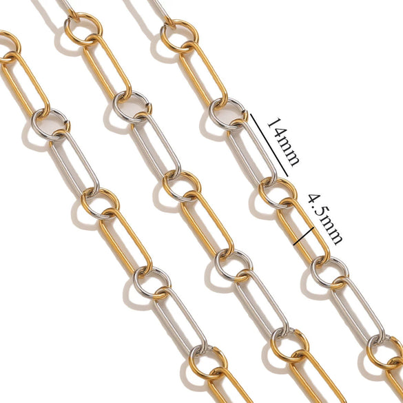 Hiphop Stainless Steel Gradient Plated Totem Handmade Chain Bracelet Necklace