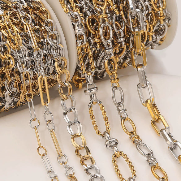 Hiphop Stainless Steel Gradient Plated Totem Handmade Chain Bracelet Necklace