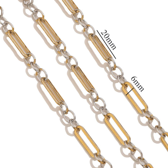 Hiphop Stainless Steel Gradient Plated Totem Handmade Chain Bracelet Necklace
