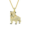 Hiphop Style Alloy Bulldog Diamond Pendant Necklace