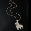 Hiphop Style Alloy Bulldog Diamond Pendant Necklace