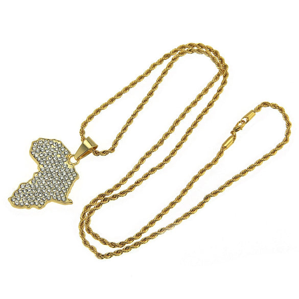 Hiphop Style Alloy Diamond Geometric Pendant Necklace