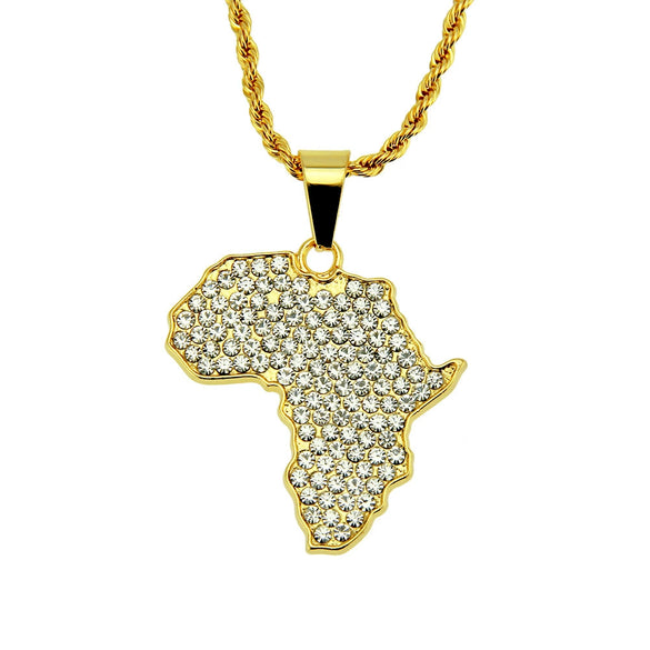 Hiphop Style Alloy Diamond Geometric Pendant Necklace