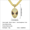 Hiphop Style Alloy Mask Pendant Cuban Necklace With Geometric Pattern And Colored Diamond Design For Men