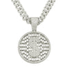 Hiphop Style Alloy Pendant Necklace With Geometric Pattern And Diamond Cuban Chain Design For Men