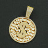 Hiphop Style Alloy Pendant Necklace With Geometric Pattern And Diamond Cuban Chain Design For Men
