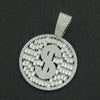 Hiphop Style Alloy Pendant Necklace With Geometric Pattern And Diamond Cuban Chain Design For Men