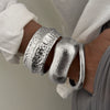 Hiphop Style Irregular Alloy Hammer Wideface Electroplated Bracelet