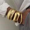Hiphop Style Irregular Alloy Hammer Wideface Electroplated Bracelet