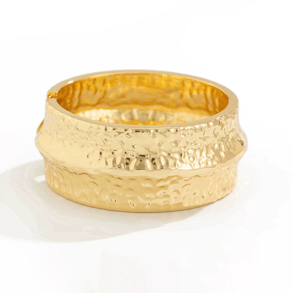 Hiphop Style Irregular Alloy Hammer Wideface Electroplated Bracelet