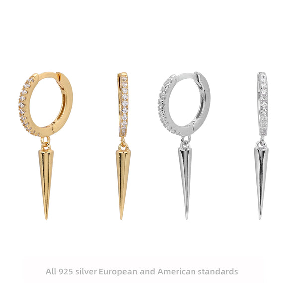 Hiphop Style S925 Sterling Silver Earrings