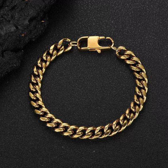 Hiphop Style Titanium Steel And Stainless Steel Geometric Pattern Round Bracelet Accessories