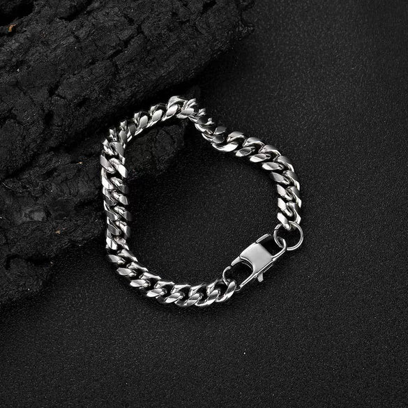 Hiphop Style Titanium Steel And Stainless Steel Geometric Pattern Round Bracelet Accessories