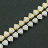 Hiphop Style Zinc Alloy Peach Heart Splicing Cuban Chain Necklace For Men