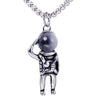 Hipster Hip Hop Retro Three Dimensional Space Astronaut Pendant Stainless Steel Necklace With Geometric Design And Electroplating