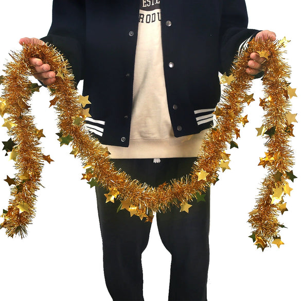 Holiday Party Decoration Star Rubidium Wool Pendant With Gold Color Strip