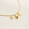 Holiday Style 18K Gold Plated Stainless Steel And Titanium Steel Geometric Eiffel Tower Airplane Pendant Necklace For Women